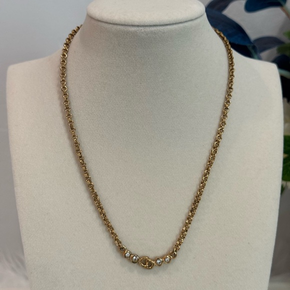 Christian Dior CD Rhinestone Necklace - Picture 7 of 10